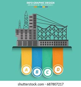 Industry info graphic design, vector