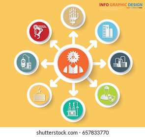 Industry info graphic design,clean vector
