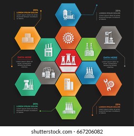 Industry info graphic design,clean vector