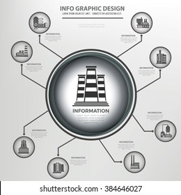 Industry info graphics design, clean vector