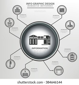 Industry info graphics design, clean vector