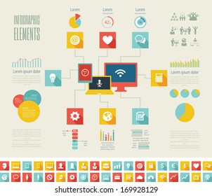 IT Industry Infographic Elements. Opportunity to Highlight any Country. Vector Illustration EPS 10.