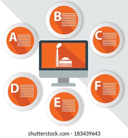 Industry Infographics,for text,Orange vector