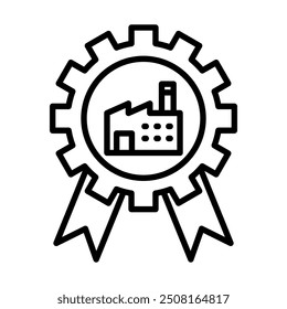 Industry Insignia icon line vector illustration