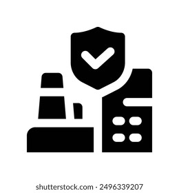 industry insurance icon. vector glyph icon for your website, mobile, presentation, and logo design.