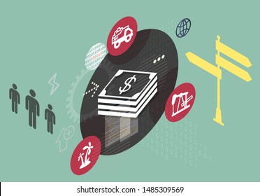 Industry Investment Abstract Illustration as EPS 10 File