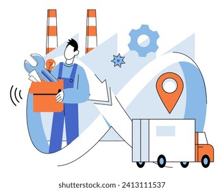 Industry iot vector illustration. Blockchain, guardian trust, fortifies foundations secure smart industry Cryptocurrency, currency tomorrow, circulates through veins industry 4.0 The internet things