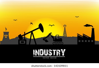 industry label over yellow background vector illustration