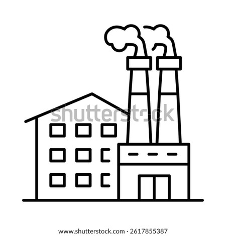 Industry Line Editable Stroke Icon. Real Estate, City, Cityscape, House, Home, Apartment, Condominium, Hotel, Mall, Town, Architecture Buildings Icons Vector Illustration