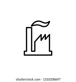 Industry Line Icon In Flat Style Vector For App, UI, Websites. Black Icon Vector Illustration.