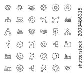 Industry line icons set. Stroke vector elements for trendy design. Simple pictograms for mobile concept and web apps. Vector line icons isolated on a white background.