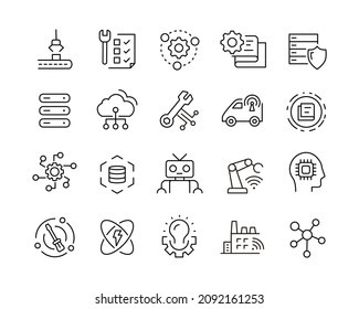 Industry Line Icons - Vector Line Icons. Editable Stroke. Vector Graphic