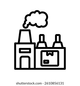 Industry Line Vector Illustration On White Background.