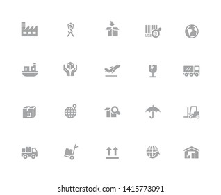 Industry & Logistics Icons // 32 pixels Icons White Background - Vector icons designed to work in a 32 pixel grid at ten percent.