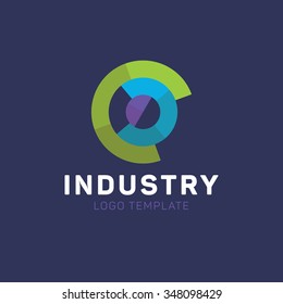 Industry Logo. Circle Logo. Fabrication Logo. Factory Logo. Tech Logo