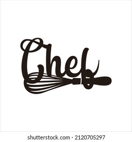 Industry logo design culinary with chef text typography style