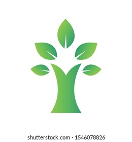 Industry logo with a tree icon. Tree icon concept of a stylized tree with leaves - Vector