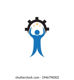 Ilustración de la plantilla de vector del logotipo de la industria