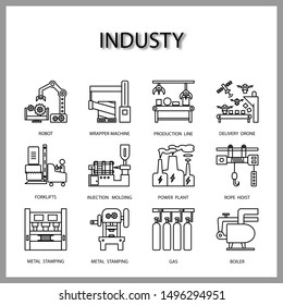 industry machine icon isolated on white background for web design