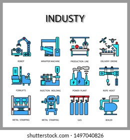 industry machine icon isolated on white background for web design