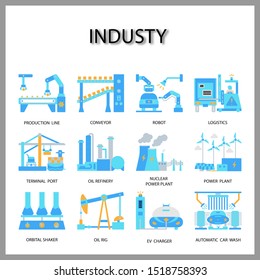 industry machine icon isolated on white background for web design