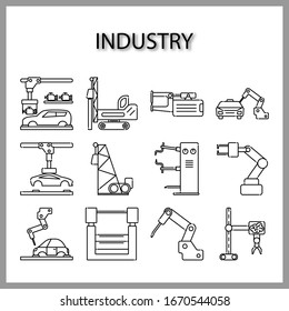 industry machine icon isolated on white background for web design