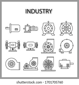 industry machine icon isolated on white background for web design