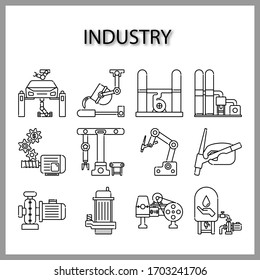 industry machine icon isolated on white background for web design