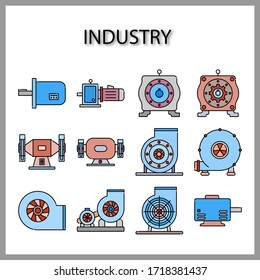 industry machine icon isolated on white background for web design