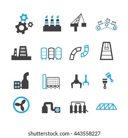 Industry and machine icons set,Vector