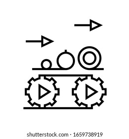 Industry machinery line icon, concept sign, outline vector illustration, linear symbol.