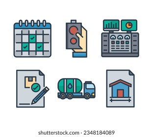 Industry And Manufacturing Icon Vector Set 