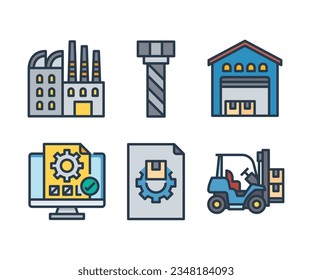 Vektorset für Industrie und Produktion 