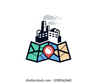 Industry Map Icon Logo Design Element