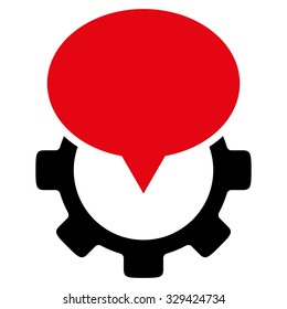 Industry Map Marker vector icon. Style is bicolor flat symbol, intensive red and black colors, rounded angles, white background.