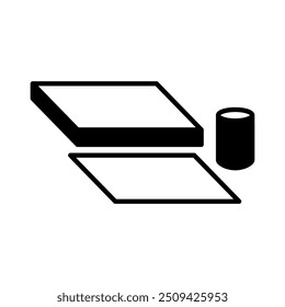 Símbolo de icono de materiales de la industria. Ilustración vectorial
