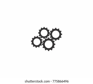 industry mechanical logo icon. black color on white background