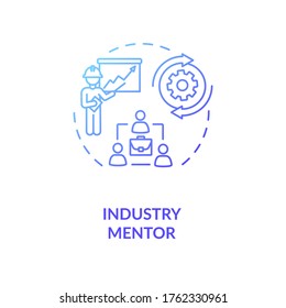 Industry Mentor Concept Icon. Professional Mentorship And Guidance Course Idea Thin Line Illustration. Business School, Educational Classes. Vector Isolated Outline RGB Color Drawing