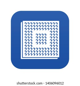 Industry microchip icon blue vector isolated on white background