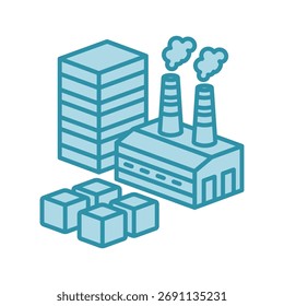 Industry Mini Illustration Isometric Icon. Use For Modern Concept, Print, Ui, Ux Kit, Web And App Development. Vector Related To Market, Business, Finace