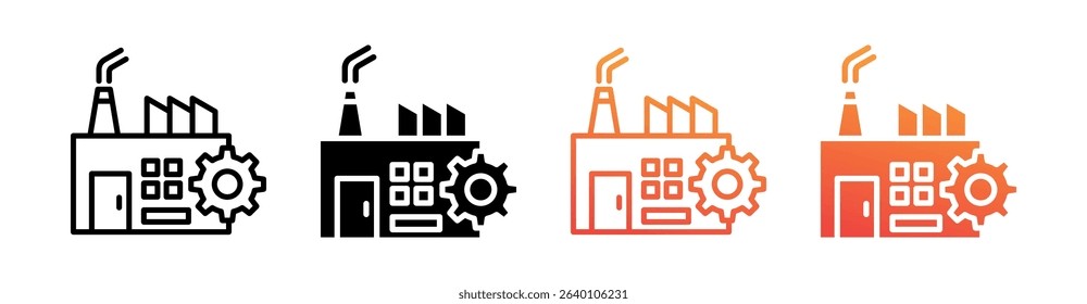 Industry Multi Style Icon Set Vector