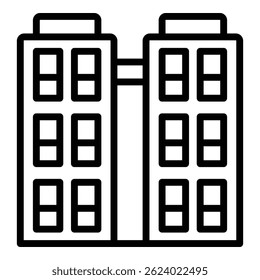 Industry multistory icon outline vector. City building. House block