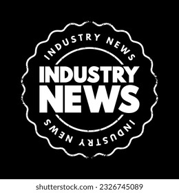 Industry News text stamp, concept background
