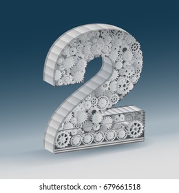 industry number two alphabet concept of industrial business. 
vector realistic.
