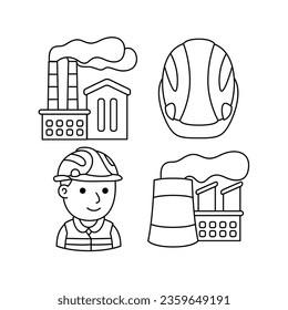 industry objects vector illustrations set