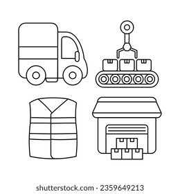 industry objects vector illustrations set