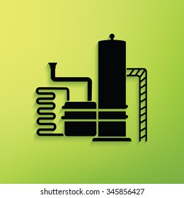 Industry on green background,clean vector