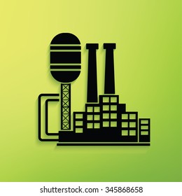 
Industry on green background,clean vector