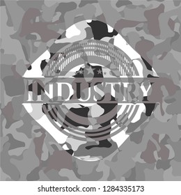 Industry on grey camouflaged texture