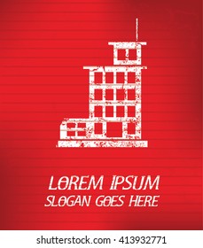 Industry on red background,poster grunge design